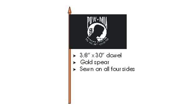 3'x5' POW-MIA Nylon Tower/Silhouette Flag