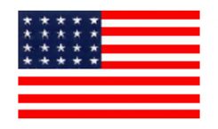 United States Historical Evolution of Old Glory Flag 20 Stars