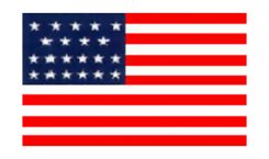 United States Historical Evolution of Old Glory Flag 21 Stars