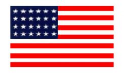 United States Historical Evolution of Old Glory Flag 24 Stars