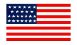 United States Historical Evolution of Old Glory Flag 25 Stars