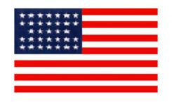 United States Historical Evolution of Old Glory Flag 33 Stars