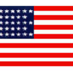 United States Historical Evolution of Old Glory Flag 36 Stars