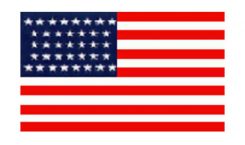 United States Historical Evolution of Old Glory Flag 37 Stars